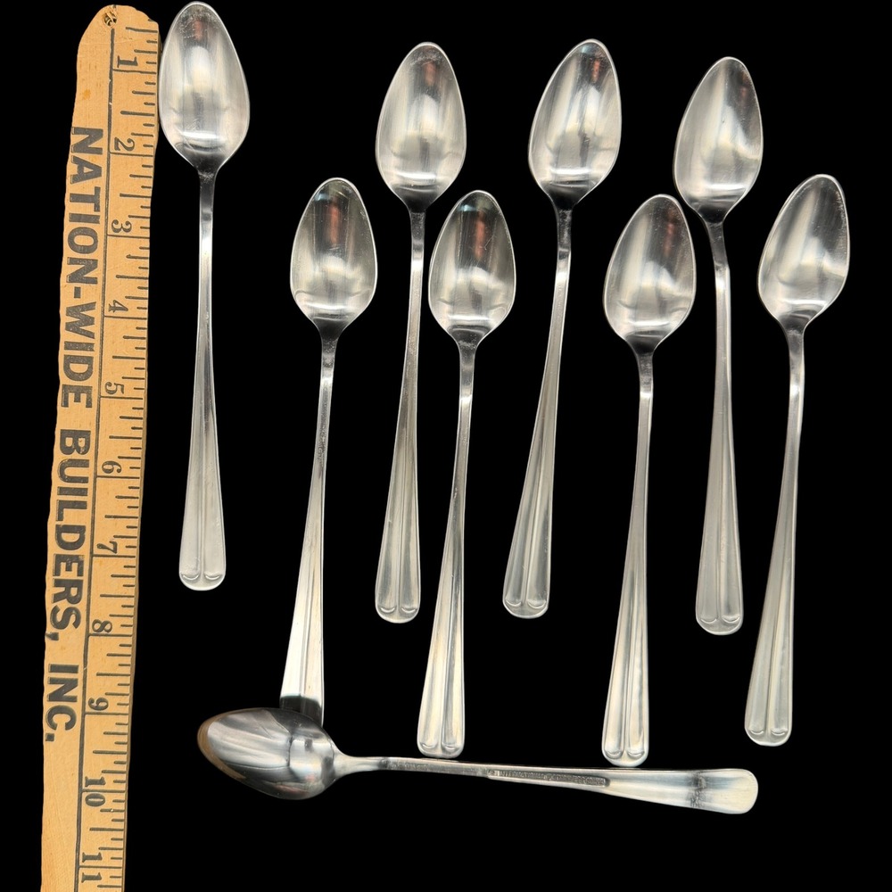 International Silver Stainless Steel Cape Cod Iced Tea Spoons 10 Long Handle